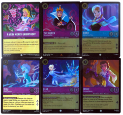 Disney Lorcana Coil Foil 6 Card Lot NM Anna Elsa Belle 4 Common, 1 Super, 1 Rare - Image 1