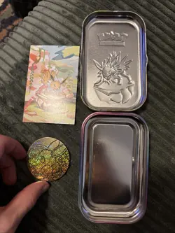 Pokemon Prismatic Evolutions Mini Tin Jolteon - Empty No Cards - coin & art - Image 3