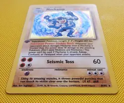1995 1ST EDITION AUTHENTIC SUPER RARE HOLO FOIL MACHAMP POKEMON CARD NM/LP - Image 2