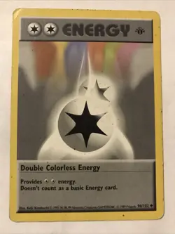 Double Colorless Energy 096/102 Base Set Pokemon TCG 1st Edition Shadowless Card - Image 1