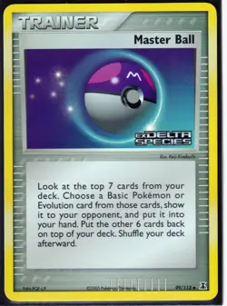 2005 MASTER BALL 99/113 Ex DELTA SPECIES POKEMON-REV HOLO-STAMPED-NM/M - Image 1