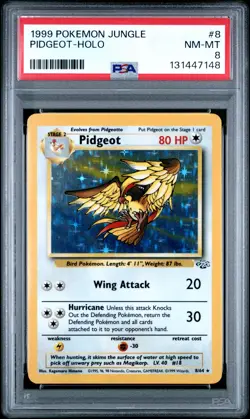 1999 POKEMON JUNGLE #8 PIDGEOT-HOLO PSA 8 - Image 1