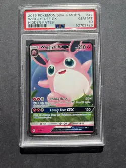Pokemon TCG Wigglytuff GX Hidden Fates Holo Ultra Rare #42/68 PSA 10 2019 - Image 1