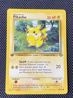 #60 Pikachu | 1st Edition | 1999 Pokemon TCG Fossil📈🔥 LP+ - Image 1
