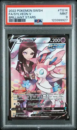 PSA 9 Sylveon V TG14/TG30 English Pokemon SWSH Brilliant Stars Trainer Gallery - Image 1