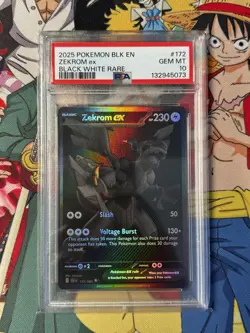Pokemon 2025 Zekrom ex 172/086 Black White Rare Black Bolt GEM MINT PSA 10 - Image 3