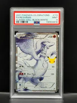 Reshiram Classic Collection Black/White 2021 Pokemon Celebrations Full Art PSA 9 - Image 1