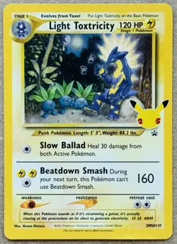POKEMON 25TH CELEBRATIONS LIGHT TOXTRICITY COSMOS HOLO SWSH137 NM+ - Image 1
