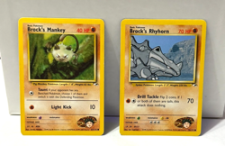 Pokemon Gym Heroes Unlimited Brock's Mankey 67/132 & Brock's Rhyhorn 70/132 Lot - Image 1