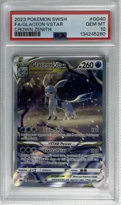 Pokemon Crown Zenith Galarian Gallery Glaceon Vstar Full Art GG40/GG70 PSA 10 - Image 1