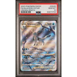2023 Pokemon Crown Zenith Glaceon VSTAR Full Art Galarian Gallery #gg40 PSA 10 - Image 1