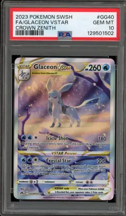 Pokemon Glaceon VSTAR Crown Zenith Galarian Gallery Full Art #GG40 PSA 10 - Image 1