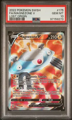 2022 POKEMON SWORD & SHIELD LOST ORIGIN #175 FULL ART/MAGNEZONE V PSA 10 - Image 1