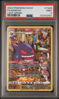 2022 POKEMON SWORD & SHIELD LOST ORIGIN #TG06 FULL ART/GENGAR PSA 9 - Image 1
