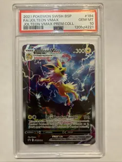 Pokemon TCG Jolteon VMAX Premium Collection Holo Black Star Promo Card SWSH184 - Image 1