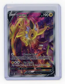 Jolteon v SWSH183 VMAX Premium Collection Pokemon TCG Holo Black Star Promo Card - Image 1