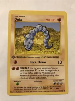 Pokemon TCG Onix Base Set 56/102 Regular 1st Edition Common Card Shadowless - Image 1
