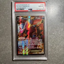 Pokemon Volcanion EX Full Art Card 107/114 2016 XY Steam Siege PSA 8 NM-MT - Image 1