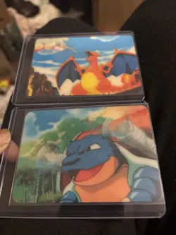 Charizard and Blastoise Lenticular pika-0024D and pika-0028D 3D Pokemon Cards - Image 1