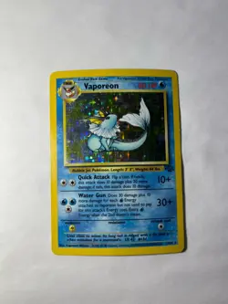 Pokemon TCG Vaporeon Holo Rare Card 12/64 Jungle Set, Vintage 1999, LP Condition - Image 1