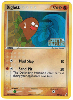 Diglett 50/100 EX Crystal Guardians Reverse Holo Rare Stamped Pokemon Card - Image 1