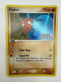 Diglett 50/100 EX Crystal Guardians Reverse Holo Rare Stamped Pokemon Card - Image 3