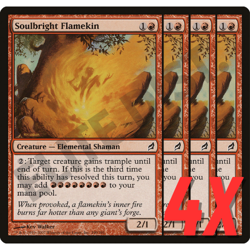 MTG Soulbright Flamekin (Lorwyn) 190/301 (NEAR MINT) (4X) - Image 1
