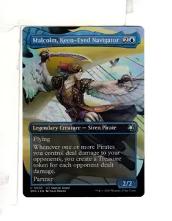 MTG SkeenAB Malcolm Keen-Eyed Navigator BORDERLESS FOIL from SPG. NM. - Image 1