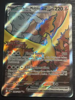 Team Rocket's Moltres EX 208/182 Pokemon TCG Destined Rivals Full Art Card NM - Image 1