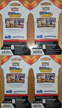 4x Pokemon TCG Scarlet & Violet Surging Sparks Sleeved Packs BRAND NEW Art Set - Image 2