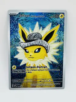 Pokemon Jolteon With Grey Felt Hat Van Gogh DIY Doujin Art Card - Image 1