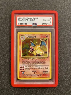 🔥 Charizard Base Set 1999 PSA 8 Near Mint NM 4/102 Pokemon Card - small crack - Image 1