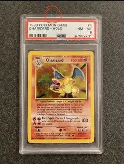 🔥 Charizard Base Set 1999 PSA 8 Near Mint NM 4/102 Pokemon Card - small crack - Image 2