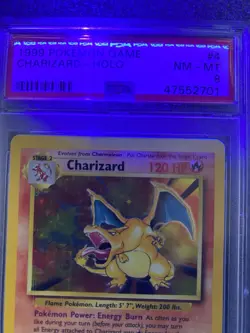 🔥 Charizard Base Set 1999 PSA 8 Near Mint NM 4/102 Pokemon Card - small crack - Image 5