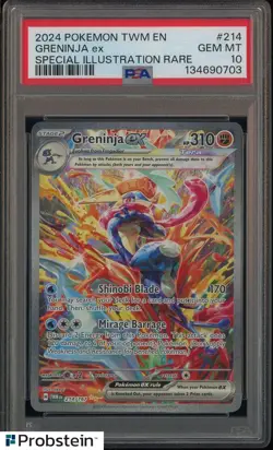 2024 Pokemon TWM EN Special Illustration Rare #214 Greninja Ex PSA 10 GEM MINT - Image 1