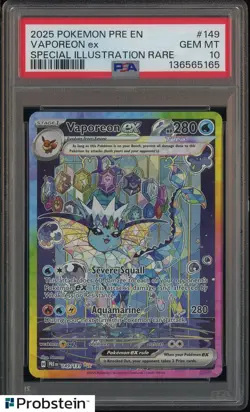 2025 Pokemon Pre En Special Illustration Rare #149 Vaporeon Ex PSA 10 GEM MINT - Image 1