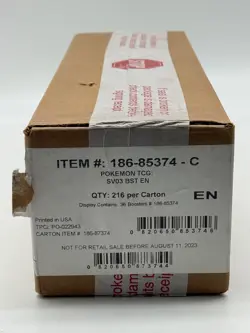 Pokemon TCG SV03 Obsidian Flames Booster Box Case Sealed - Image 1