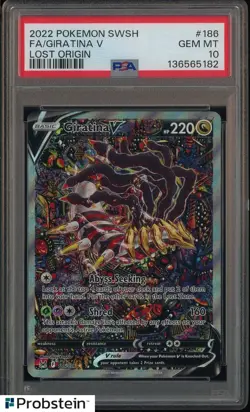 2022 Pokemon SWSH Lost Origin #186 Giratina V FA Full Art PSA 10 GEM MINT - Image 1