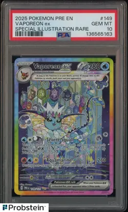 2025 Pokemon Pre En Special Illustration Rare #149 Vaporeon Ex PSA 10 GEM MINT - Image 1