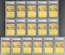 POKEMON PSA 10 PIKACHU M-P McDONALD'S PROMO SEQUENTIAL SET LOT OF (16) - Image 1