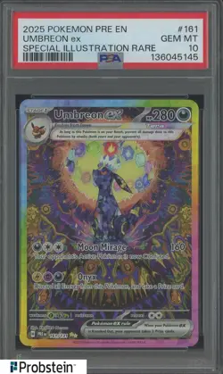 2025 Pokemon Pre En Special Illustration Rare #161 Umbreon Ex PSA 10 GEM MINT - Image 1