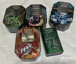 Pokemon Empty Tins Rayquaza, Lugia Gyarados Shiny, Ex, Fun Collection - Image 1