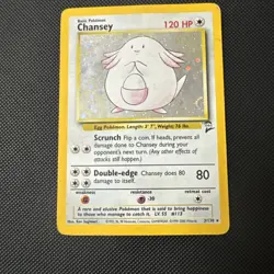 Pokemon Chansey TCG 3/130 Base Set 2 Holo Rare MP - Image 1