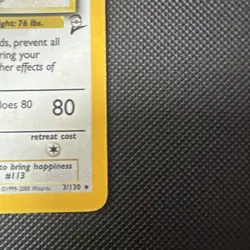 Pokemon Chansey TCG 3/130 Base Set 2 Holo Rare MP - Image 5