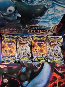 Pokemon Brilliant Stars Lot of 4 Booster Packs New & Sealed - Image 1