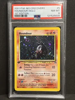Houndour Holo 1st Edition #5 PSA 8 2001 Pokemon Neo Discovery - Image 5