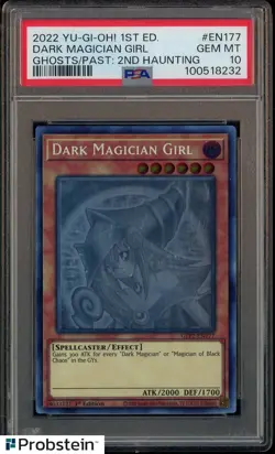 2022 Yu-Gi-Oh! GFP2 2nd Haunting 1st Edition EN177 Dark Magician Girl PSA 10 - Image 1