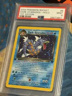 Dark Gyarados Pokemon 8/82 - TEAM ROCKET 1st Edition - Holo MINT PSA 9 - Image 1