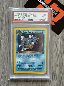 Dark Gyarados Pokemon 8/82 - TEAM ROCKET 1st Edition - Holo MINT PSA 9 - Image 3