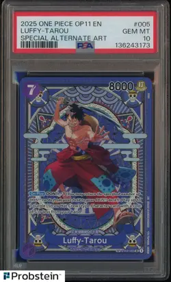 2025 One Piece OP11 EN Special Alternate Art #005 Luffy-Tarou PSA 10 GEM MINT - Image 1